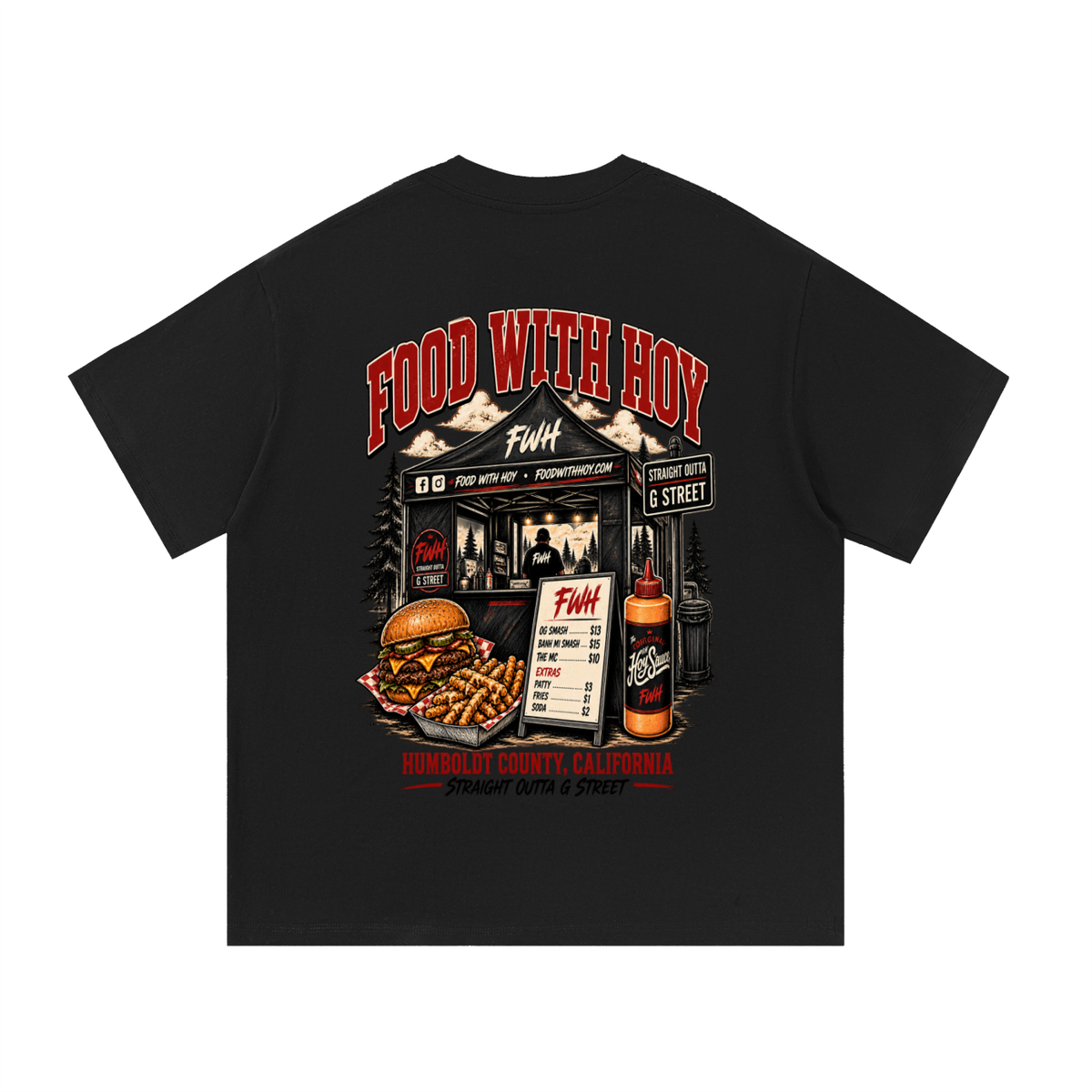 Essential Cotton T-shirt pop up tee black